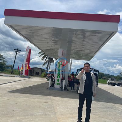 Estação de gasolina de estrutura de aço modular, abrigo de galpão de aço reciclável