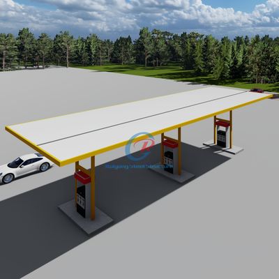 Estruturas pré-fabricadas de aço Estação de gasolina Construção de edifícios pré-fabricados de aço
