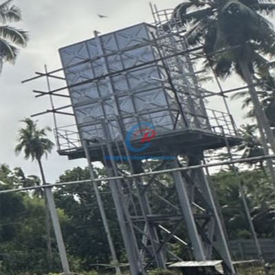 Tanque de água de aço galvanizado pré-montado Instalação rápida Estrutura de aço Torre de água