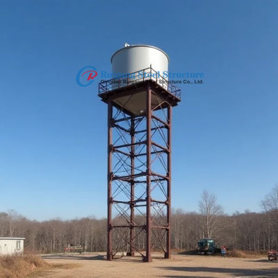 Estrutura de aço pré-fabricada Tanque de armazenamento de água GRP elevado com colunas de aço de secção H laminadas a quente e vigas soldadas