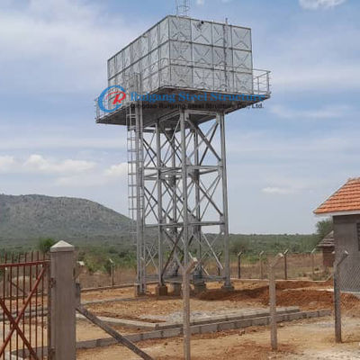 Tanque de água elevado GRP com torre de aço