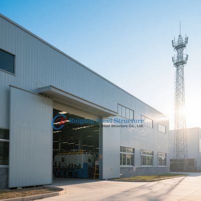 Armazém de estruturas de aço galvanizado leve e durável com estética moderna e contemporânea