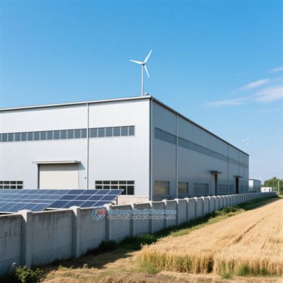 Armazém de estruturas de aço personalizadas com acabamento galvanizado ou pintado