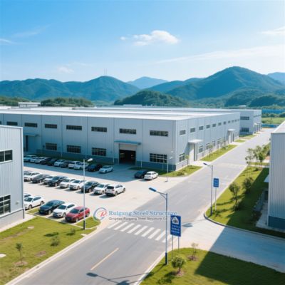 Armazém de estrutura de aço personalizado, alta resistência ao vento, vida útil de 50+ anos
