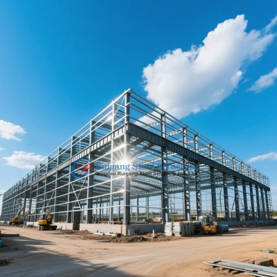 Construção de estruturas pré-fabricadas de aço para oficina com parede isolada