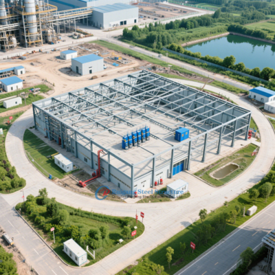Oficina de Estrutura de Aço PEB de Grande Vão Pré-Fabricada para Uso Industrial com Ponte Rolante e Ventilação